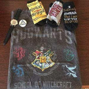 Harry Potter Fandom Lot - Watch Shirt Magnet Socks
